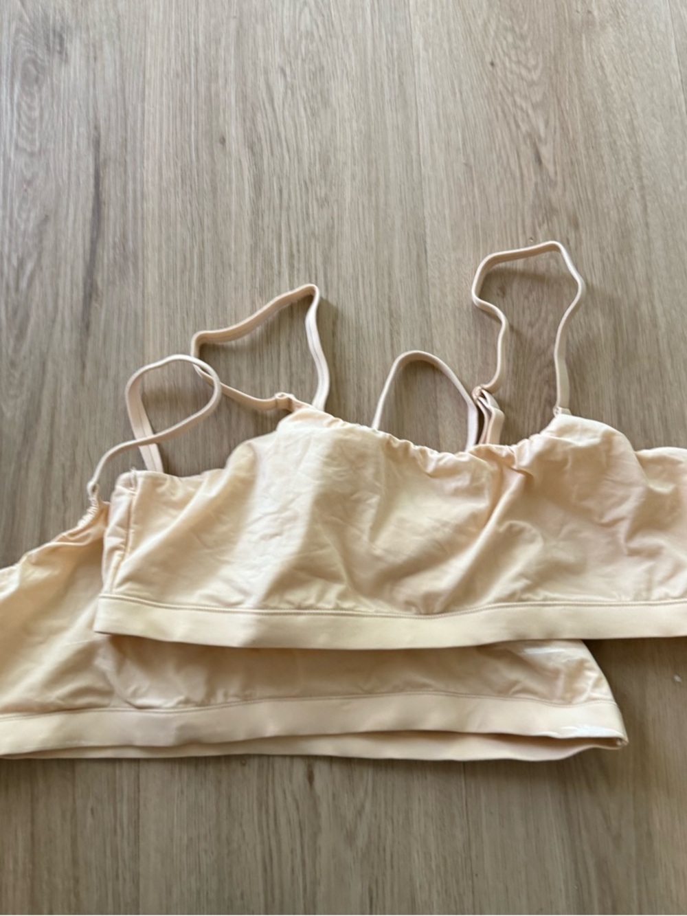 Quince Second Skin Scoop Neck Bralette (2-pack) NWOT Beige - Picture 2 of 2